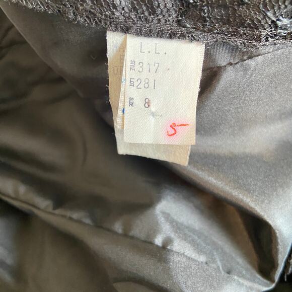 Black Lace Formal Dress - Sheath Prom HOCO - Union Made Vintage - Size 8 - Picture 7 of 9